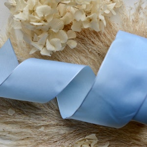 light blue taffeta french wired ribbon