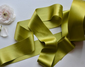 green chartreuse silk satin ribbon