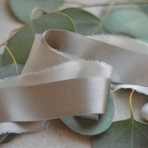 taupe beige silk satin ribbon