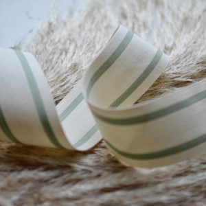 sage greige 1 1/2 ticking stripe ribbon image 6