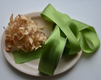 green silk 1.25" ribbon