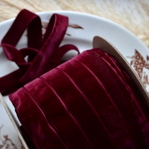 Burgundy Red Velvet Ribbon 1/8 3/8 3/4 