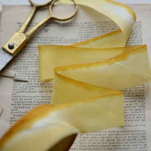 yarrow yellow hand dyed 1 wide silk ribbon image 6