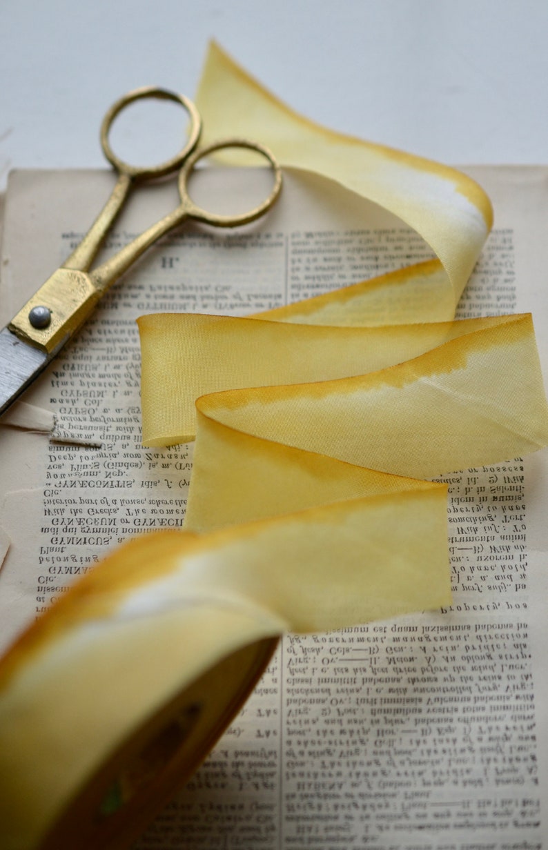 yarrow yellow hand dyed 1 wide silk ribbon image 6