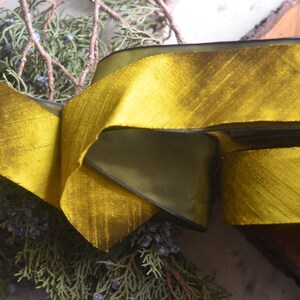 gold chartreuse dupioni 2 silk ribbon image 10