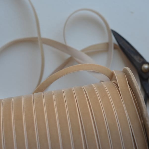 earthy beige swiss velvet 3/8" ribbon