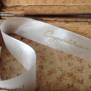 Thank you gold and ivory sheer ribbon image 3