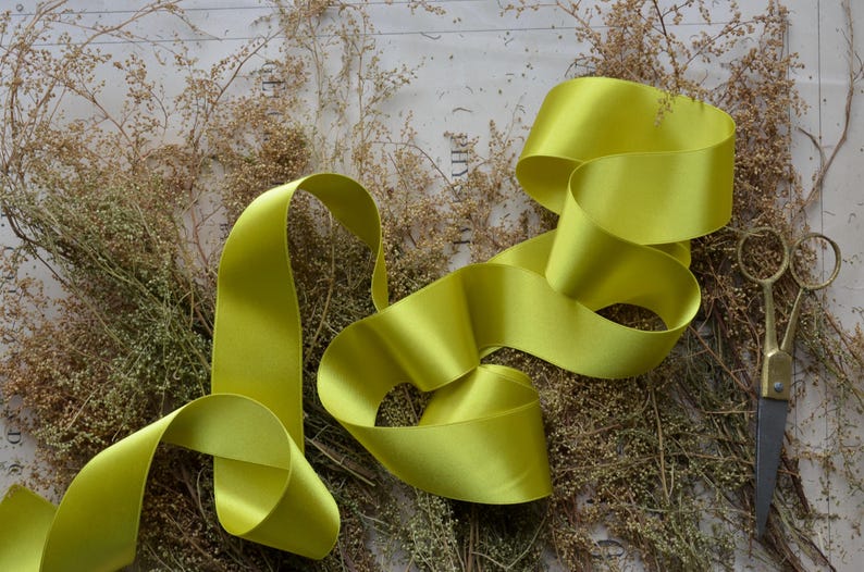 Yellow Chartreuse Penta Satin Ribbon - Etsy