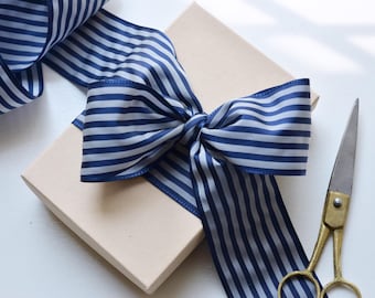 navy stripe 2" Japanese taffeta