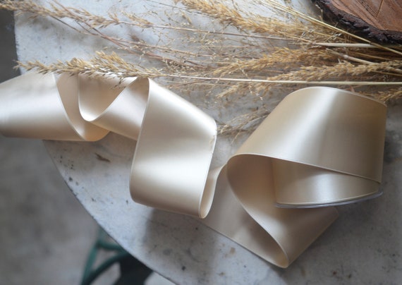 bleached wheat 4" wide swiss satin