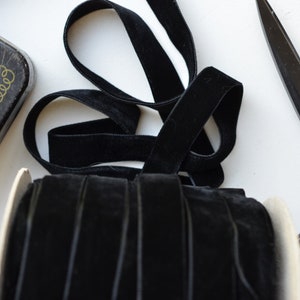 black double sided 7/8&quot; or 5/8&quot; swiss velvet