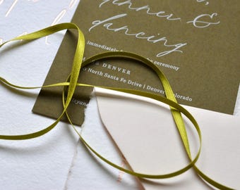 chartreuse green 1/8" 4mm or 3/8" 9mm silk satin