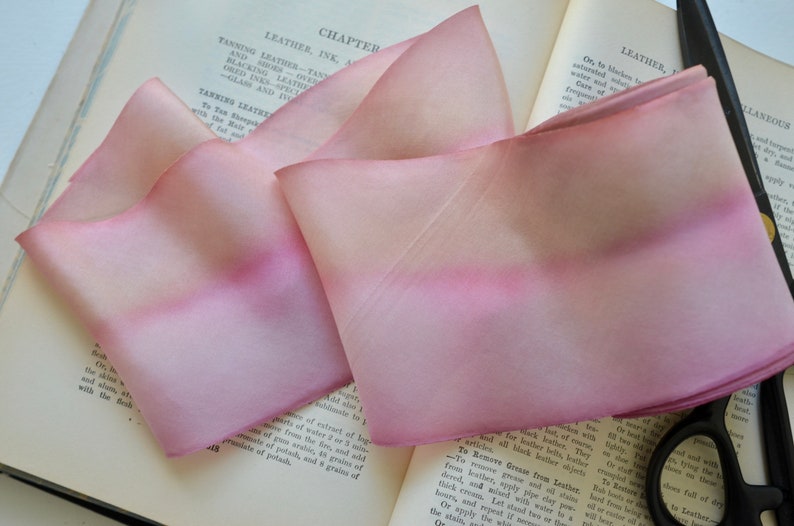 rosy rhubarb pink hand dyed silk ribbon image 7