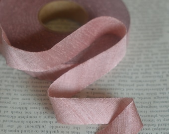 dusty pink rose dupioni 3/4&quot; silk ribbon