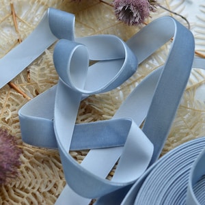 dusty blue 3/4&quot; velvet ribbon