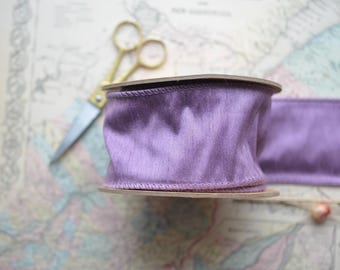 10 yard roll dusty lavender plum wired 2 1/2" wide ribbon