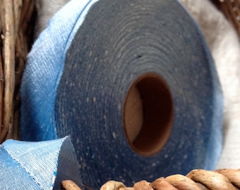 sky blue dupioni 3/4" silk ribbon