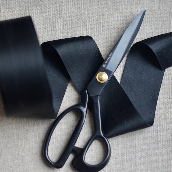 black silk satin 2" wide ribbon