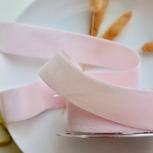 pale pink 1 1/2&quot; swiss velvet ribbon
