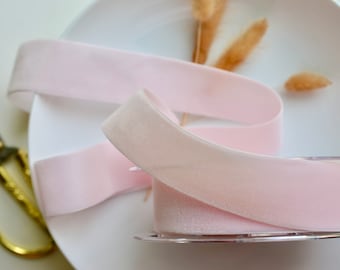 pale pink 1 1/2" swiss velvet ribbon