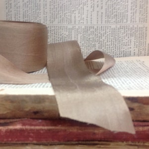 taupe khaki silk ribbon