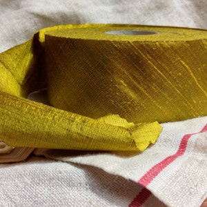 gold chartreuse dupioni 2 silk ribbon image 3