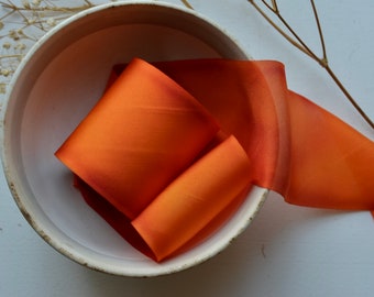 mandarin hand dyed silk ribbon