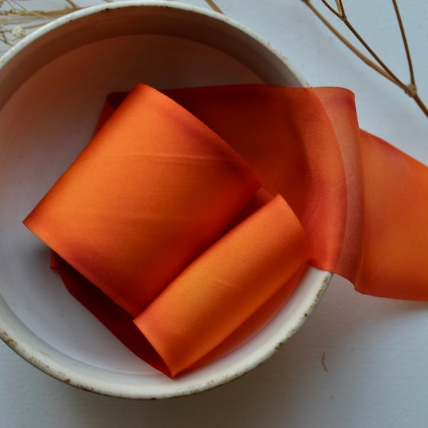 mandarin hand dyed silk ribbon