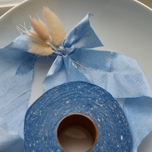 sky blue dupioni 2&quot; silk ribbon