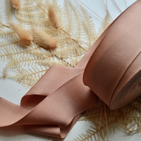 dusty apricot petersham 2" ribbon