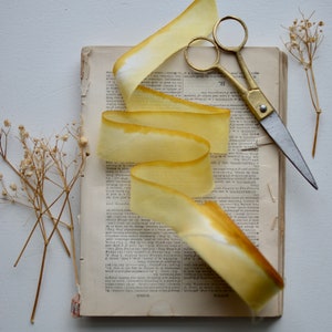 yarrow yellow hand dyed 1 wide silk ribbon image 2