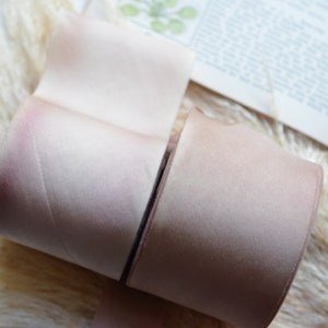 marzipan beige 2 1/2 hand dyed silk ribbon image 3