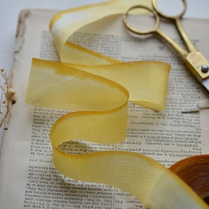 yarrow yellow hand dyed 1 wide silk ribbon image 3