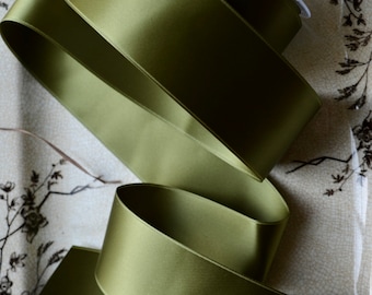 avocado green swiss satin ribbon