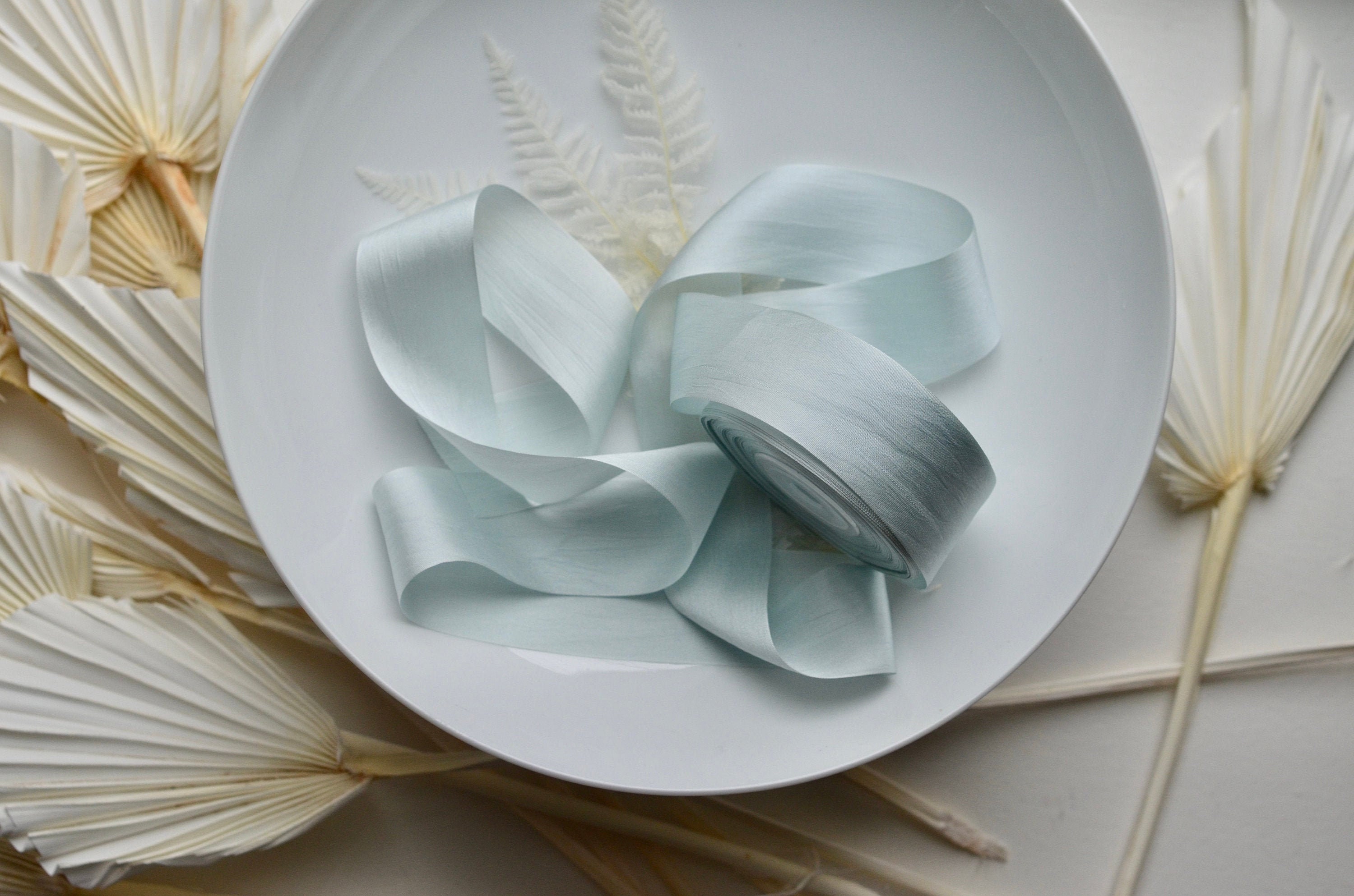 light soft pastel blue silk ribbon