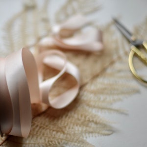 peach parfait or light apricot silk satin 1&quot; wide ribbon