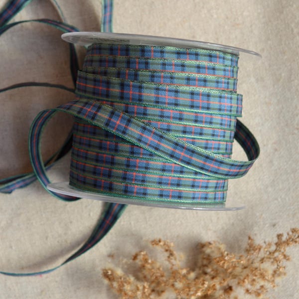 edinburgh flower of Scotland 5/8" or 3/8" english plaid ribbon