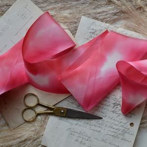 cherry cordial 2 1/2&quot; hand dyed silk ribbon