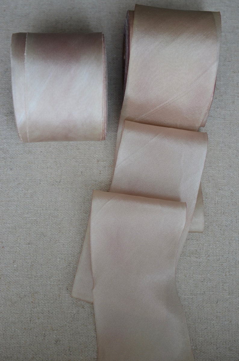 marzipan beige 2 1/2 hand dyed silk ribbon image 9