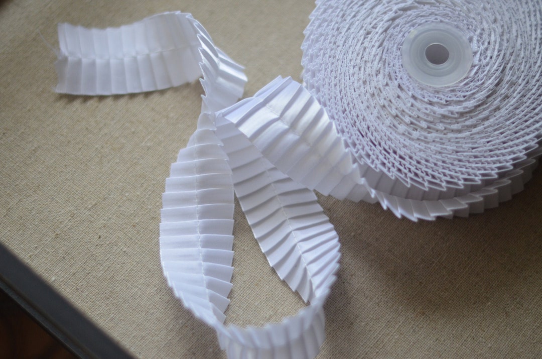 Pleating Ribbon White Satin Pleated Ribbon - Etsy