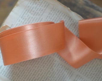 orange coral silk satin 2" wide ribbon