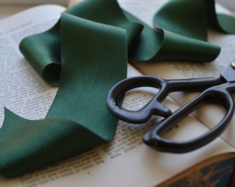 dark forest green silk satin 2" wide ribbon