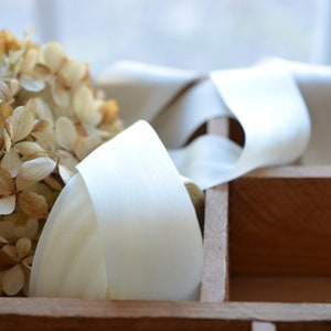 pale buttercream silk ribbon image 3