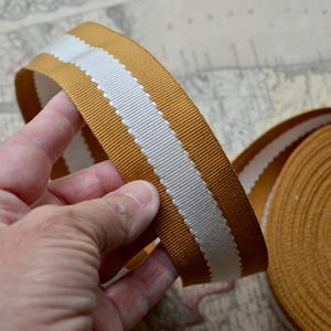 バタースコッチストライプ 40mm グログラン
