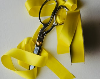 yellow lemon meringue silk satin 1" 24mm ribbon