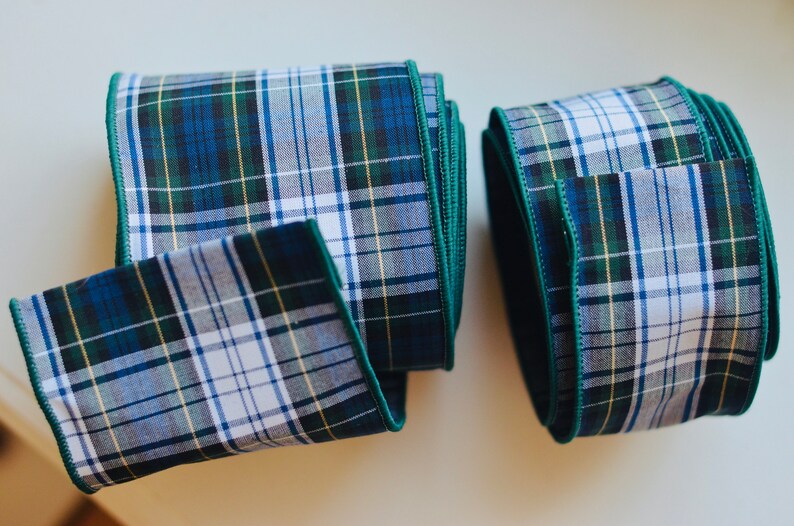 10 yard roll blue inverness tartan plaid wide