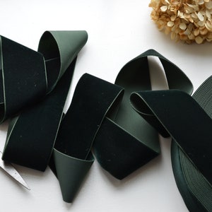dark forest green  2&quot; wide swiss velvet ribbon