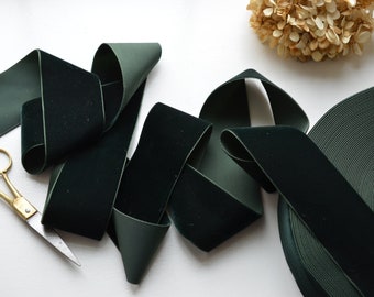 dark forest green  2" wide swiss velvet ribbon