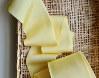 light lemon yellow 3" or 1 1/2" wide petersham ribbon