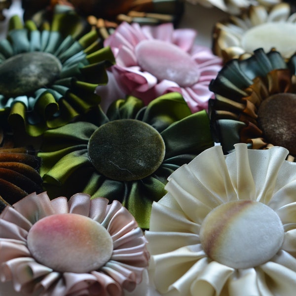 velvet and silk satin rosettes